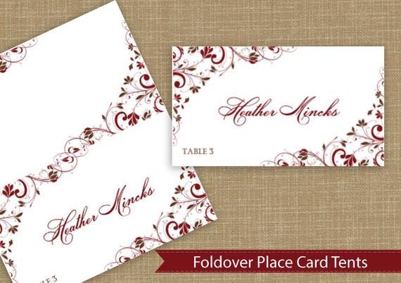 Staples Tent Card Template Place Card Tent Download Instantly by Diyweddingtemplates