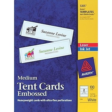 Staples Tent Cards Template Avery Laser &amp; Inkjet Embossed Tent Cards