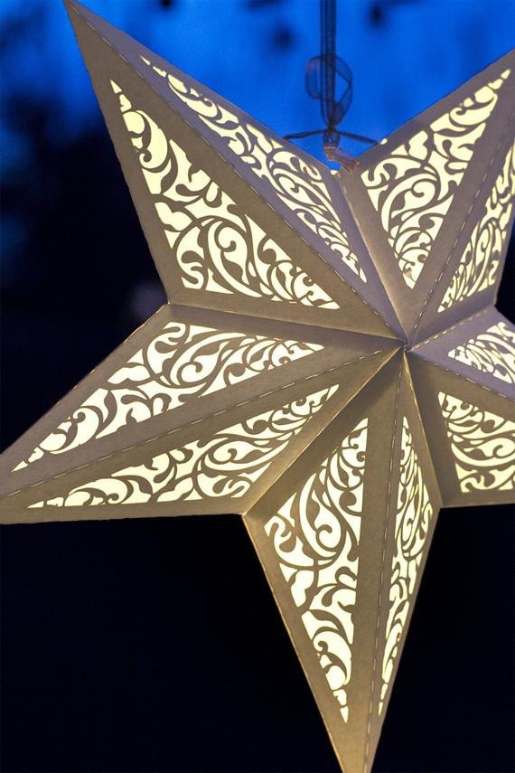 Star Lantern Template New Paper Star Lantern W Flourishes Svg Cutting File Pdf
