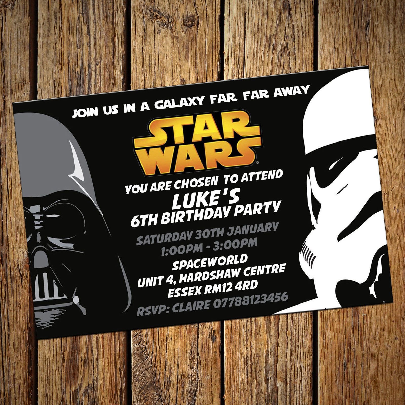 Star Wars Birthday Invitation Star Wars Personalised Party Invitations Birthday Invites