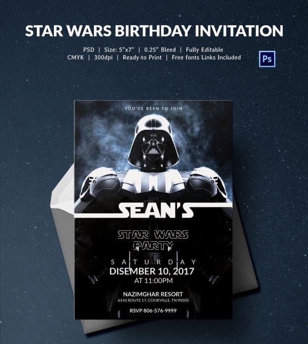 Star Wars Invitation Template 23 Star Wars Birthday Invitation Templates – Free Sample