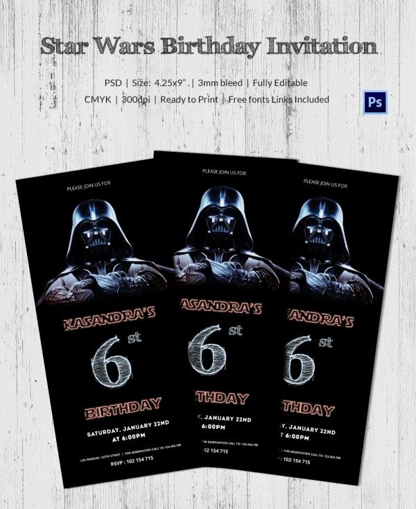 Star Wars Invitation Templates 23 Star Wars Birthday Invitation Templates – Free Sample