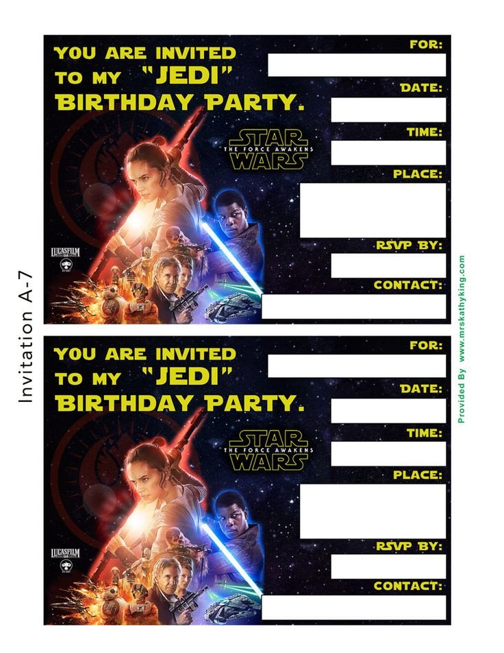 Star Wars Invitation Templates Free Star Wars the force Awakens Printable Party