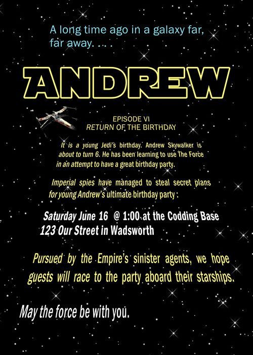 Star Wars Invitations Template Free Printable Star Wars Birthday Party Invitations