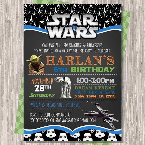 Star Wars Invitations Template Star Wars Invitation Star Wars Birthday Invitation Star Wars
