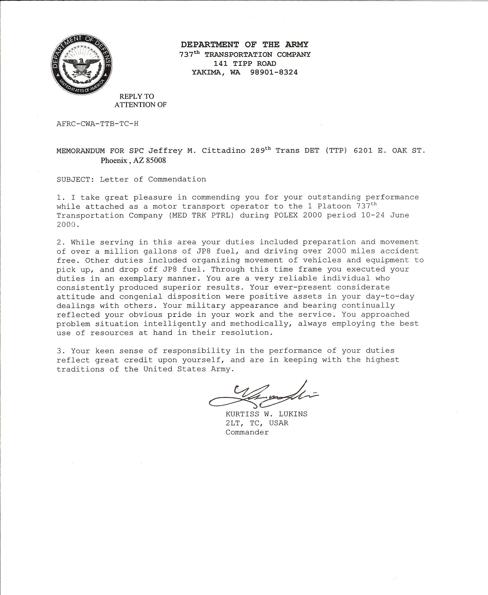 Statement Of Service Army Example Best S Of Army Letter Recognition Military