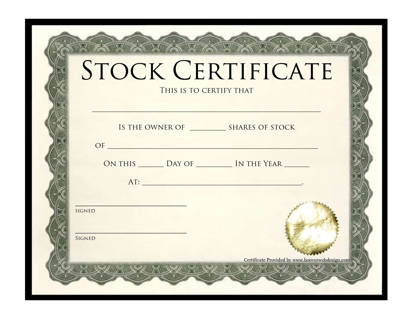 Stock Certificate Template Free 10 Certificate Templates
