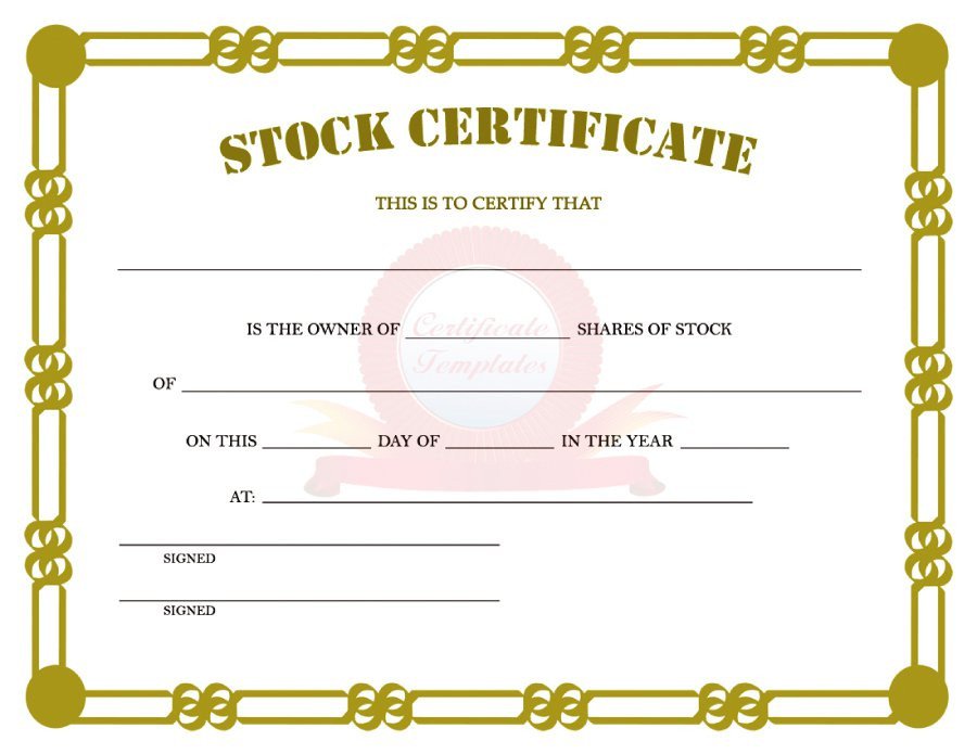 Stock Certificate Template Free 40 Free Stock Certificate Templates Word Pdf