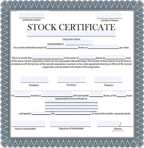 Stock Certificate Template Free Stock Certificate Template 4 Free Download for Pdf Word