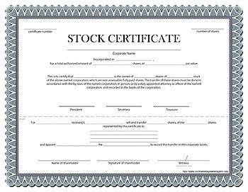 Stock Certificate Templates Word Stock Certificate Template Microsoft Word