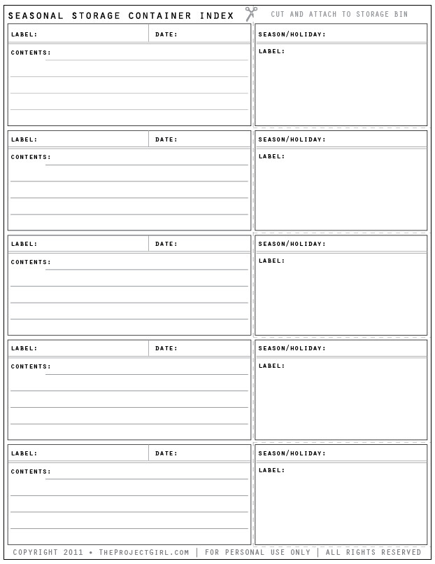 Storage Box Labels Template Fun and Facts with Kids organizing 2012