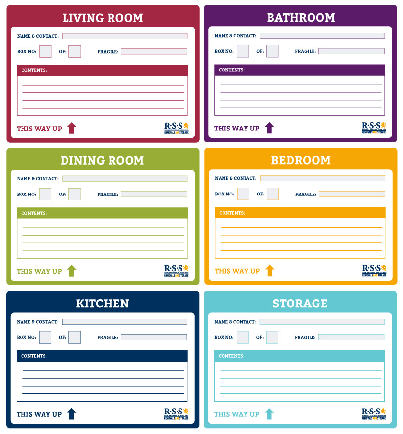 Storage Box Labels Template Printable Colour Coded Room Packing Labels