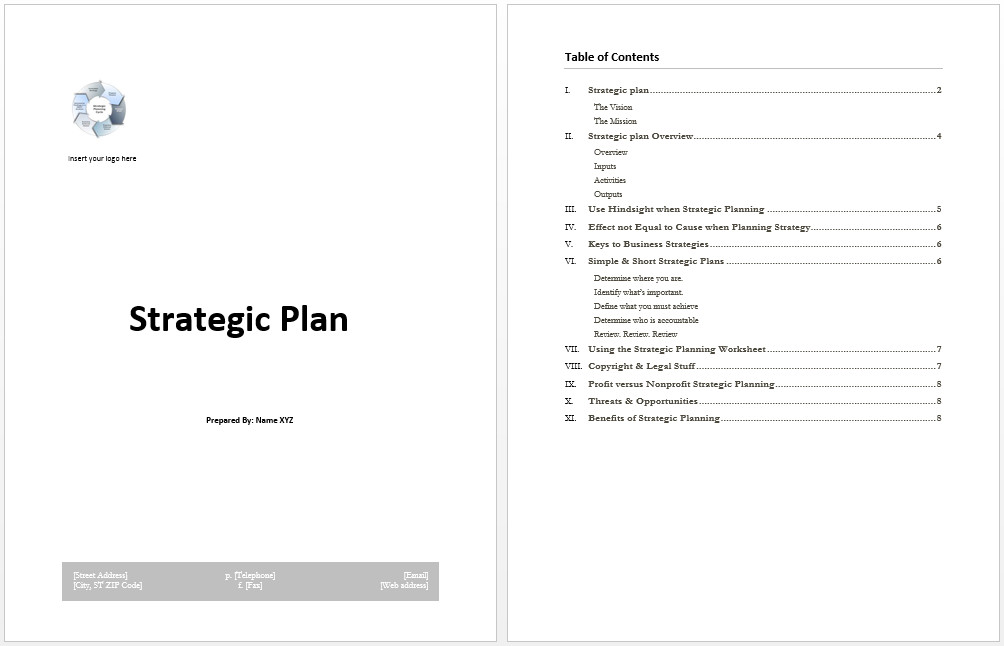 Strategic Plan Templates Free Strategy Plan Template Microsoft Word Templates