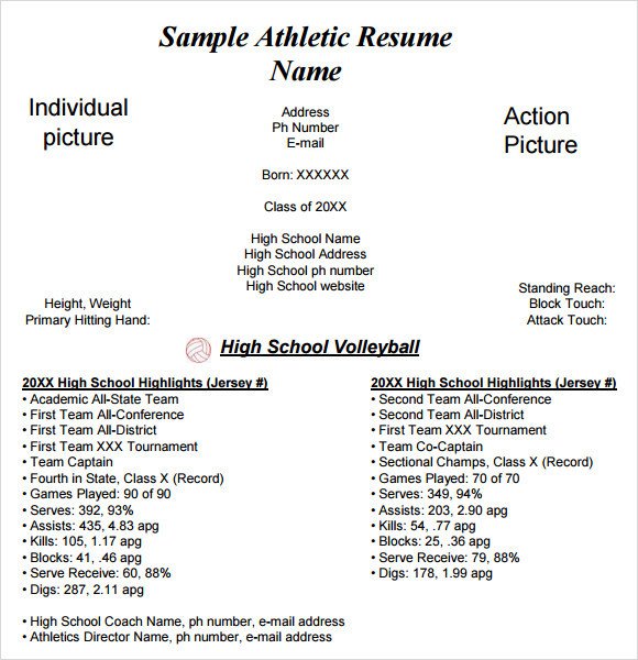 Student athlete Resume Template Sample College Resume 8 Free Samples Examples format