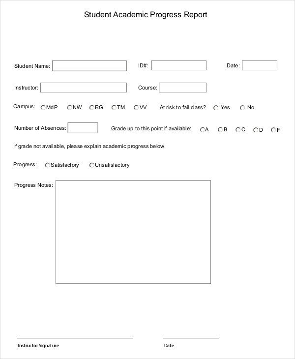 Student Progress Report Template Weekly Student Report Templates 5 Free Word Pdf format