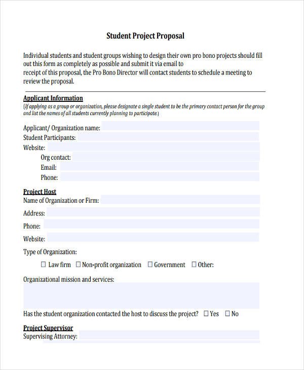 Student Project Proposal Example 65 Examples Of Free Proposals