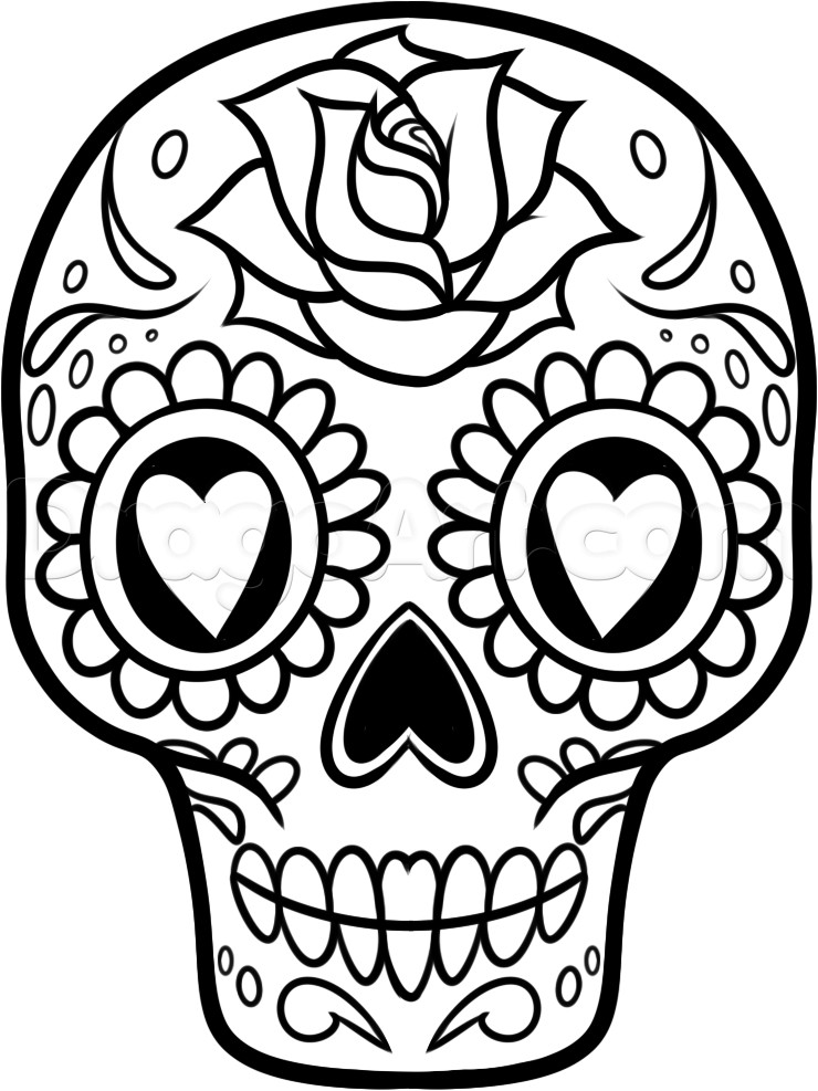 Sugar Skull Drawing Template How to Draw A Sugar Skull Easy Step by Step Skulls Pop