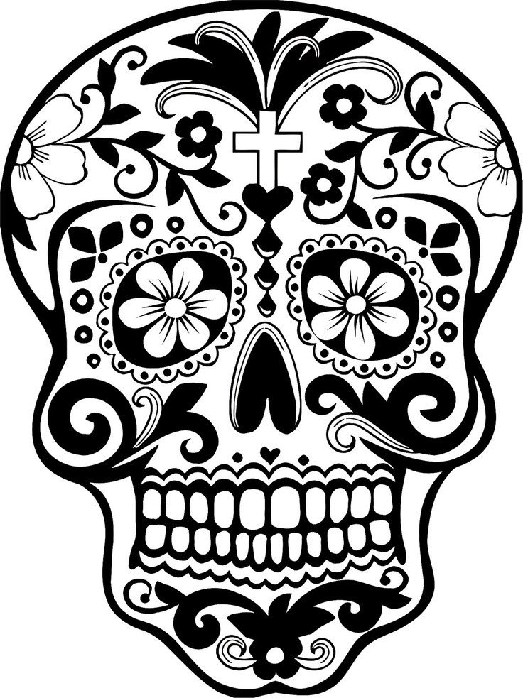 Sugar Skull Drawing Template Skull Art Cliparts
