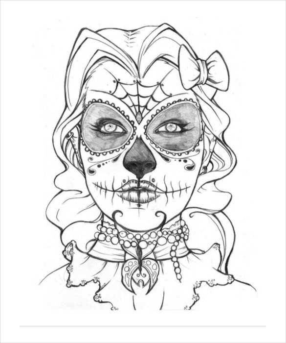 Sugar Skull Drawing Template Skull Drawing Template – 14 Free Pdf Documents Download