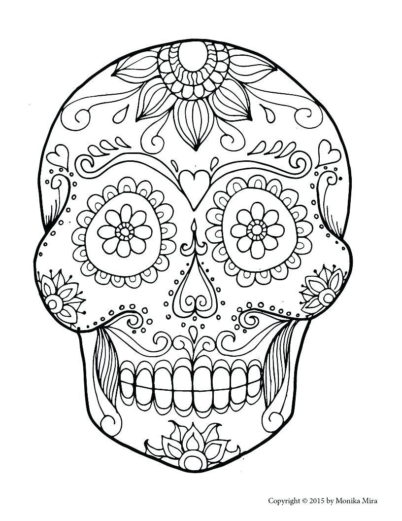 Sugar Skull Drawing Template Sugar Skull Drawing Template at Getdrawings