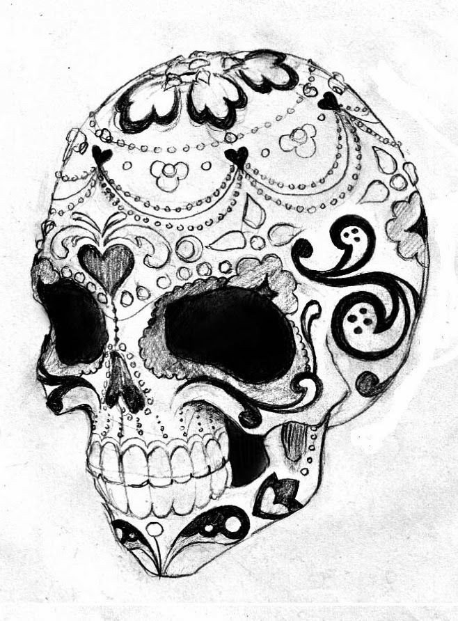 Sugar Skull Drawing Template Sugar Skull Tattoo Stencil 19 Dia De Los Muertos