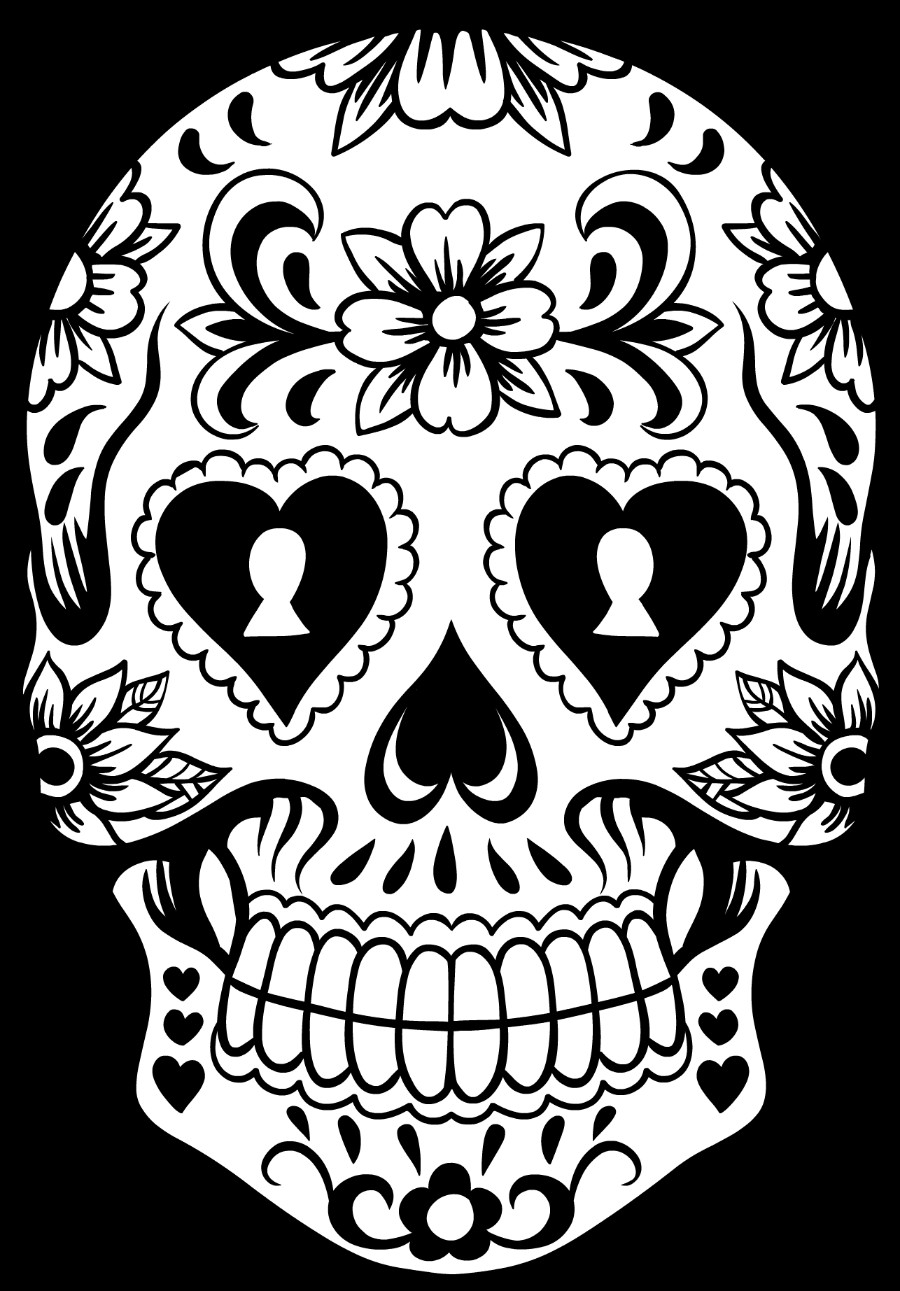 Sugar Skull Drawing Template Sugar Skull Wreath