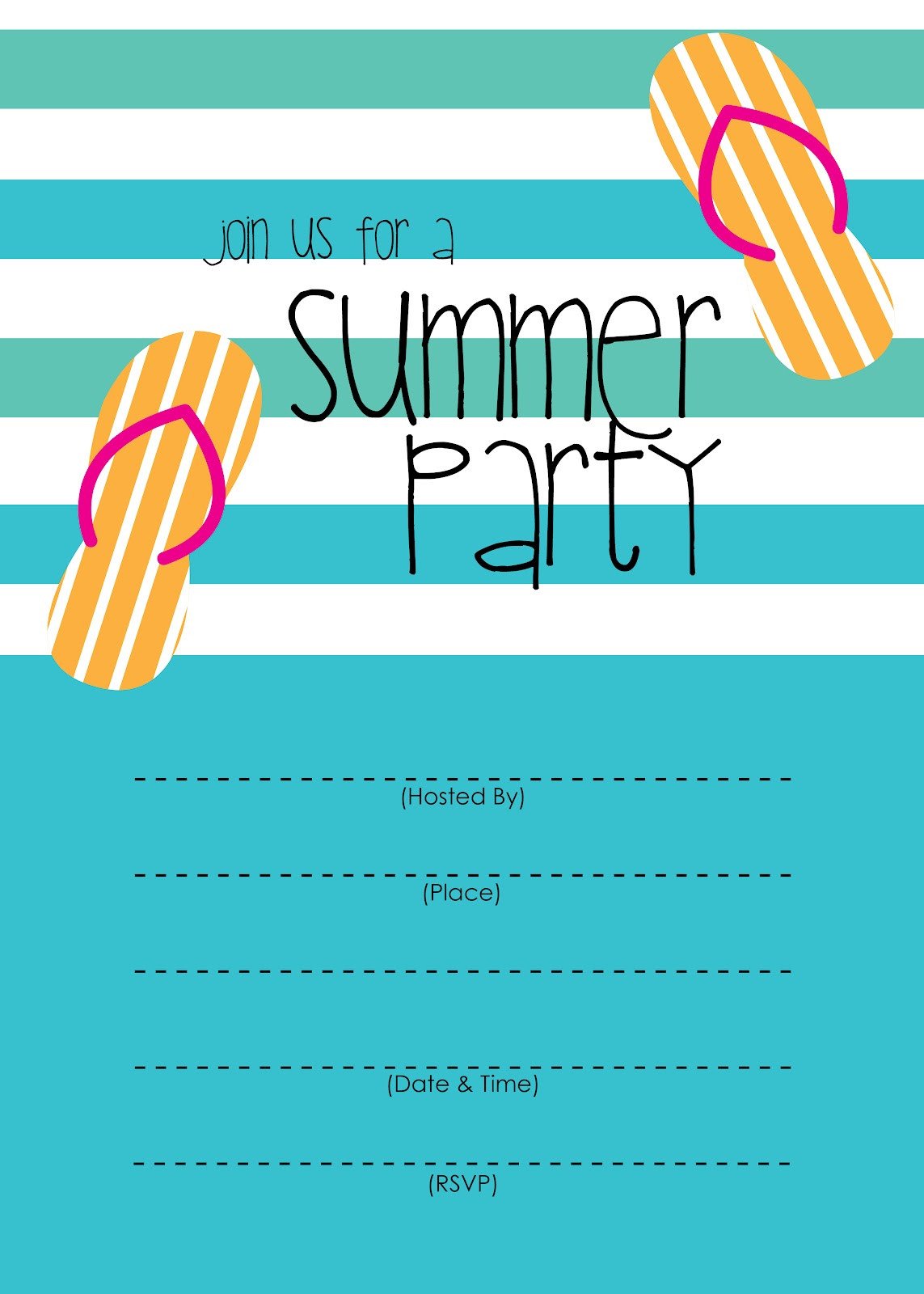 Summer Party Invites Templates Mckissick Creations Summer Party Invitation Free Printable