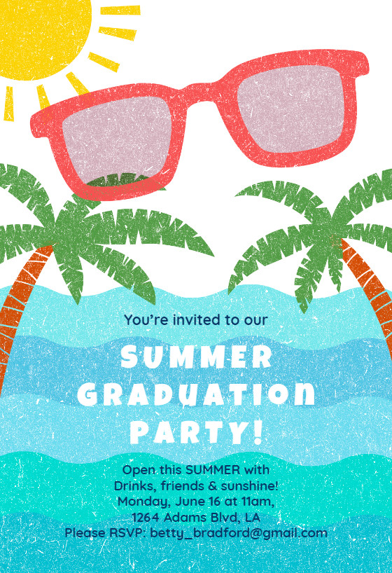 Summer Party Invites Templates Summer Graduation Party Graduation Party Invitation