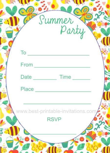 Summer Party Invites Templates Summer Printable Gallery Category Page 1
