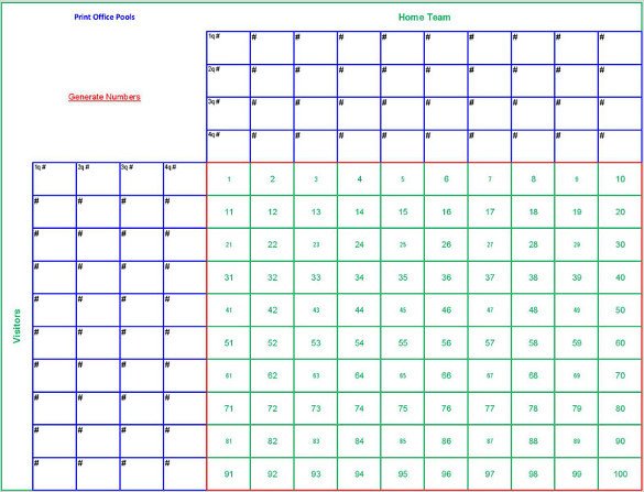 Super Bowl Squares Template Excel 19 Football Pool Templates Word Excel Pdf