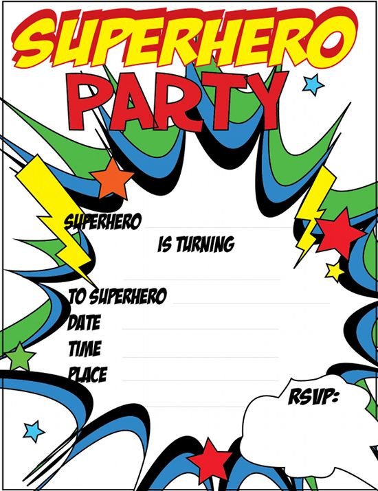 Superhero Invitation Template Free 12 Free Printable Blank Superhero Birthday Invitation
