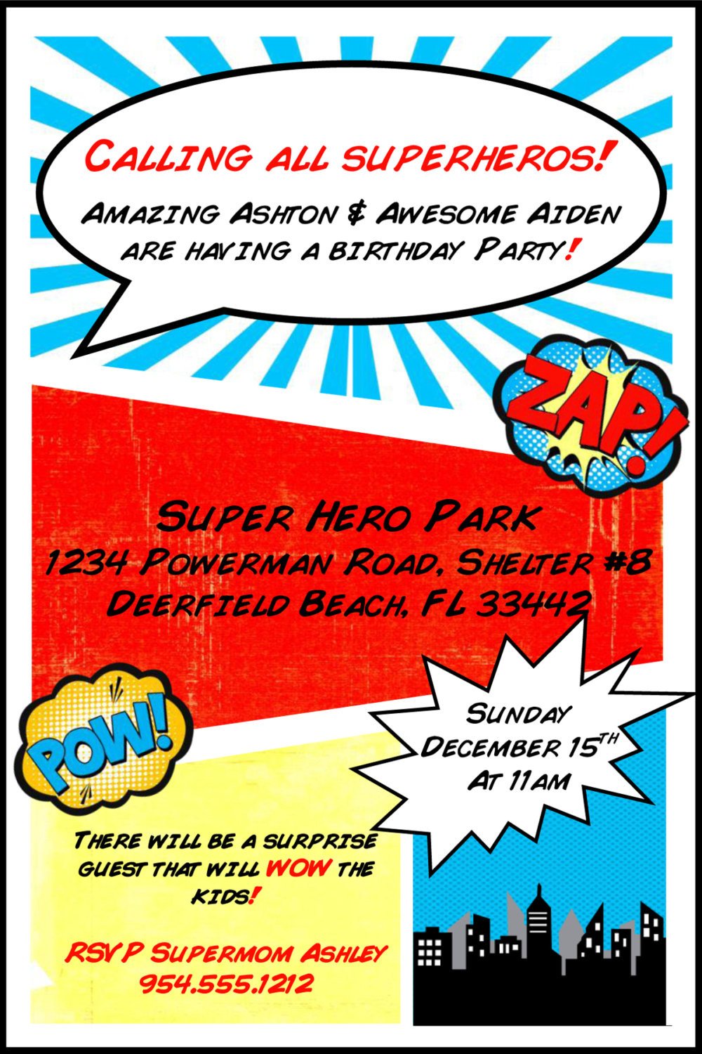 Superhero Invitation Template Free Superhero Birthday Invitation Template