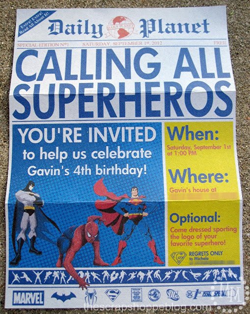 Superhero Invitation Template Free Superhero Newspaper Birthday Invitation the Scrap Shoppe