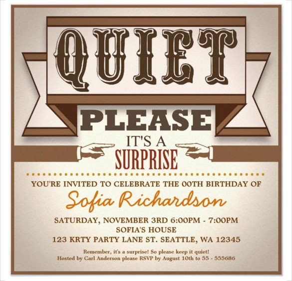 Surprise Party Invitation Template 26 Surprise Birthday Invitation Templates – Free Sample
