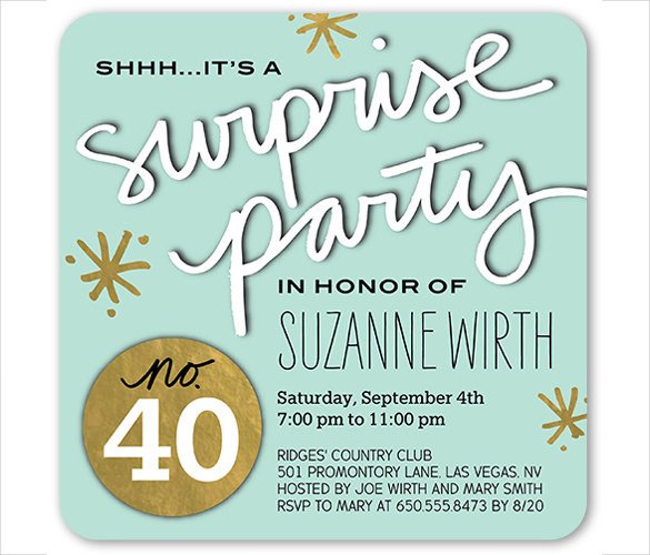 Surprise Party Invitation Template 26 Surprise Birthday Invitation Templates – Free Sample Surprise Party Invitation Template 26 Surprise Birthday Invitation Templates – Free Sample