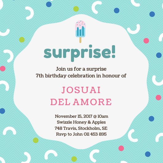 Surprise Party Invitation Template Customize 3 999 Kids Party Invitation Templates Online