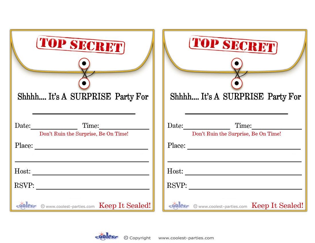 Surprise Party Invitation Template Free Printable Surprise Birthday Party Invitations