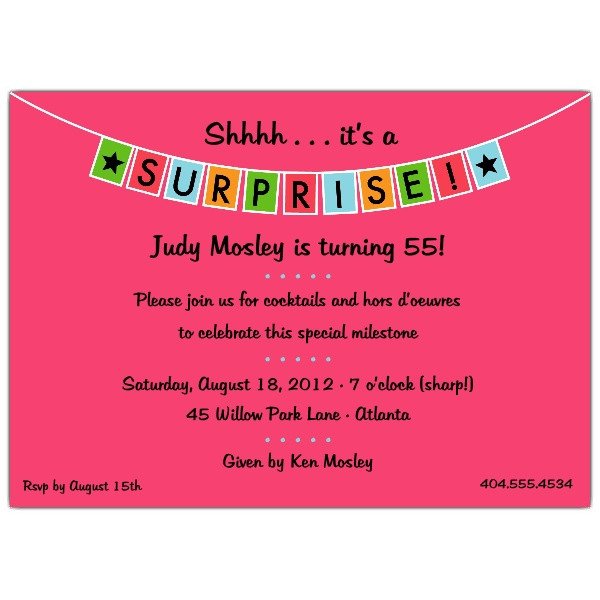 Surprise Party Invitation Template Free Surprise Birthday Party Invitations Templates