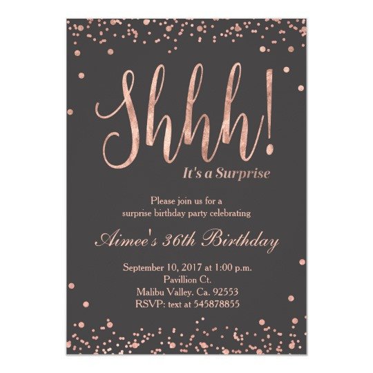 Surprise Party Invitation Template Rose Gold Surprise Birthday Party Invitation