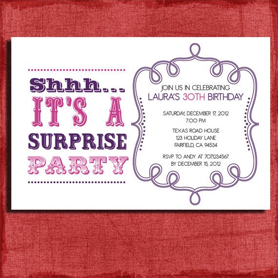 Surprise Party Invitation Template Surprise Birthday Party Invitations Templates Free