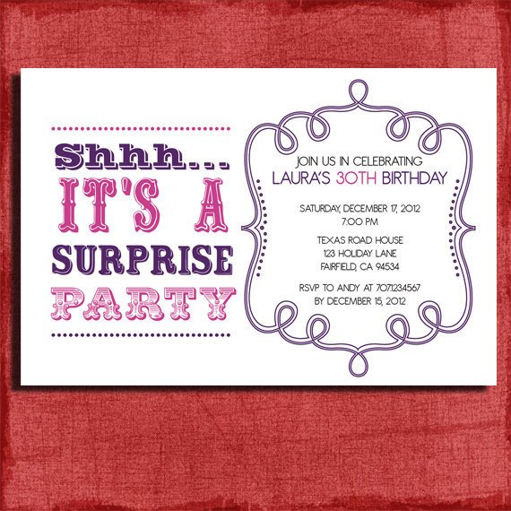 Surprise Party Invitation Templates Surprise Birthday Party Invitations Templates Free