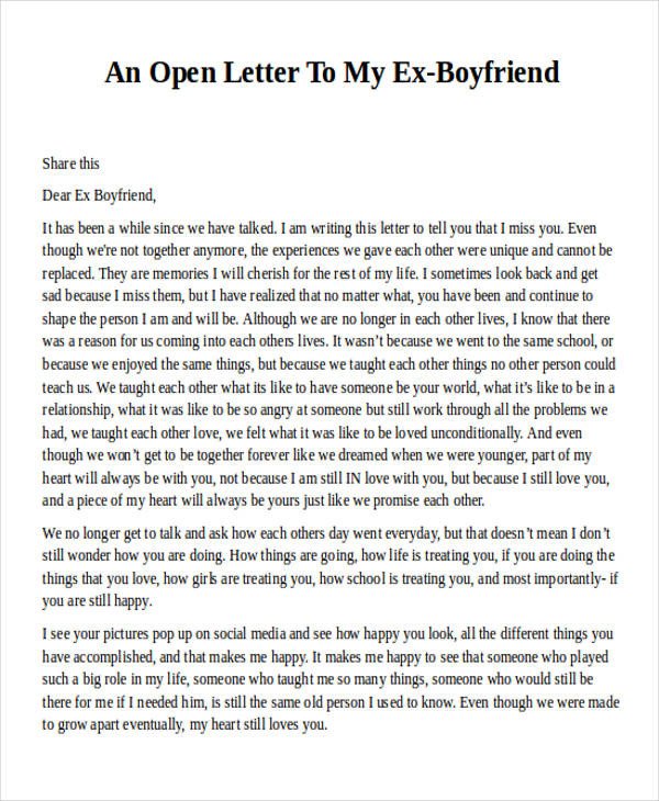 Sweet Letter to Boyfriend Love Letter Examples