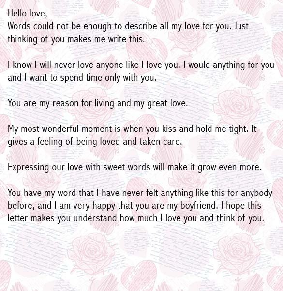 Sweet Letters to Boyfriend Love Letters for Boyfriend Romantic Love Letter for Him