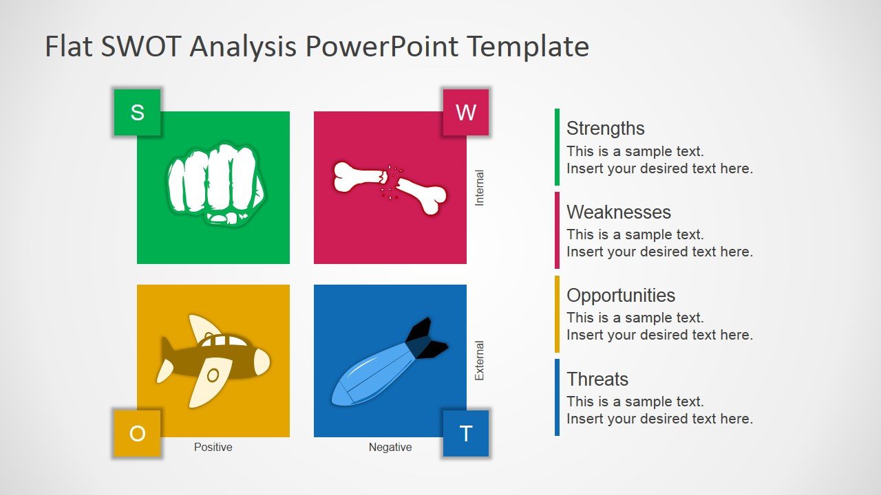 Swot Analysis Template Ppt Free Flat Swot Analysis Presentation Template Slidemodel