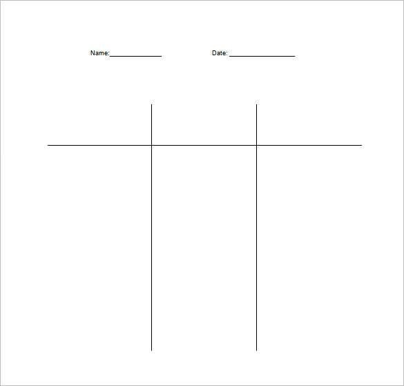 T Chart Template Word 16 T Chart Templates Doc Pdf