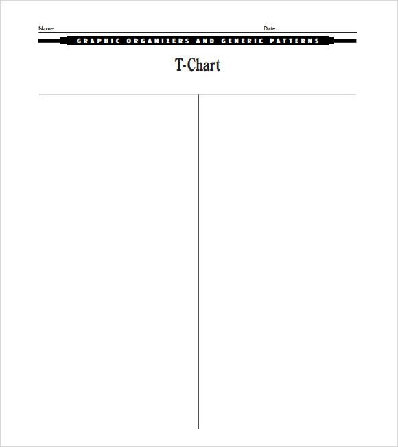 T Chart Template Word Sample T Chart 7 Documents In Pdf Word