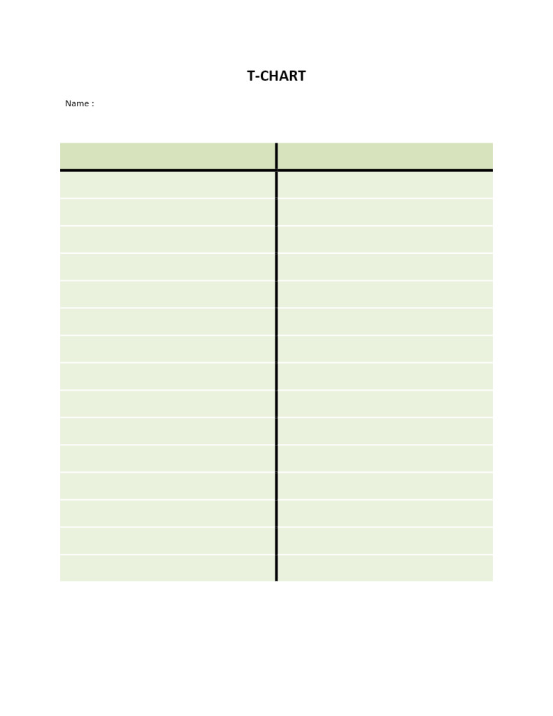 T Chart Template Word T Chart