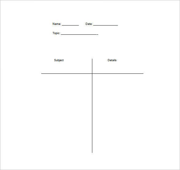T Chart Template Word T Chart Template 15 Examples In Pdf Word Excel