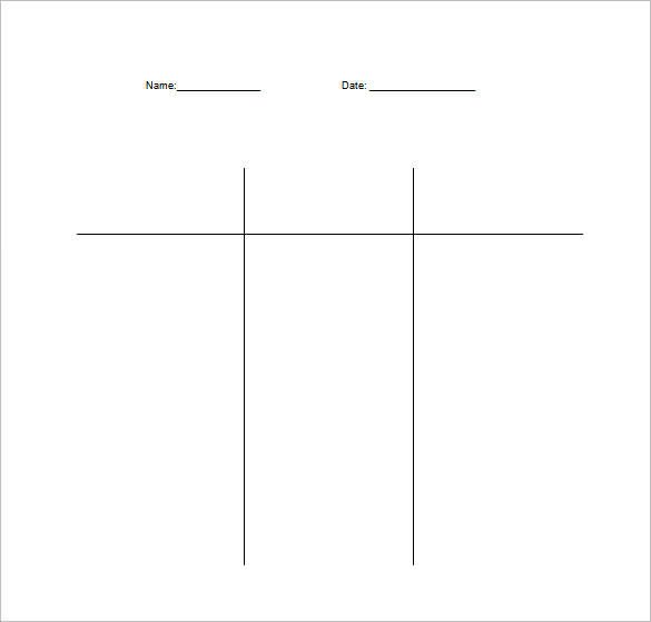 T Chart Template Word T Chart Template 15 Examples In Pdf Word Excel