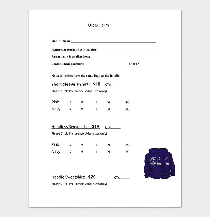 T Shirt order form T Shirt order form Template 17 Word Excel Pdf